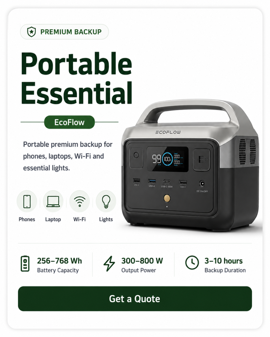 EcoFlow Portable Essential — request a system quotation